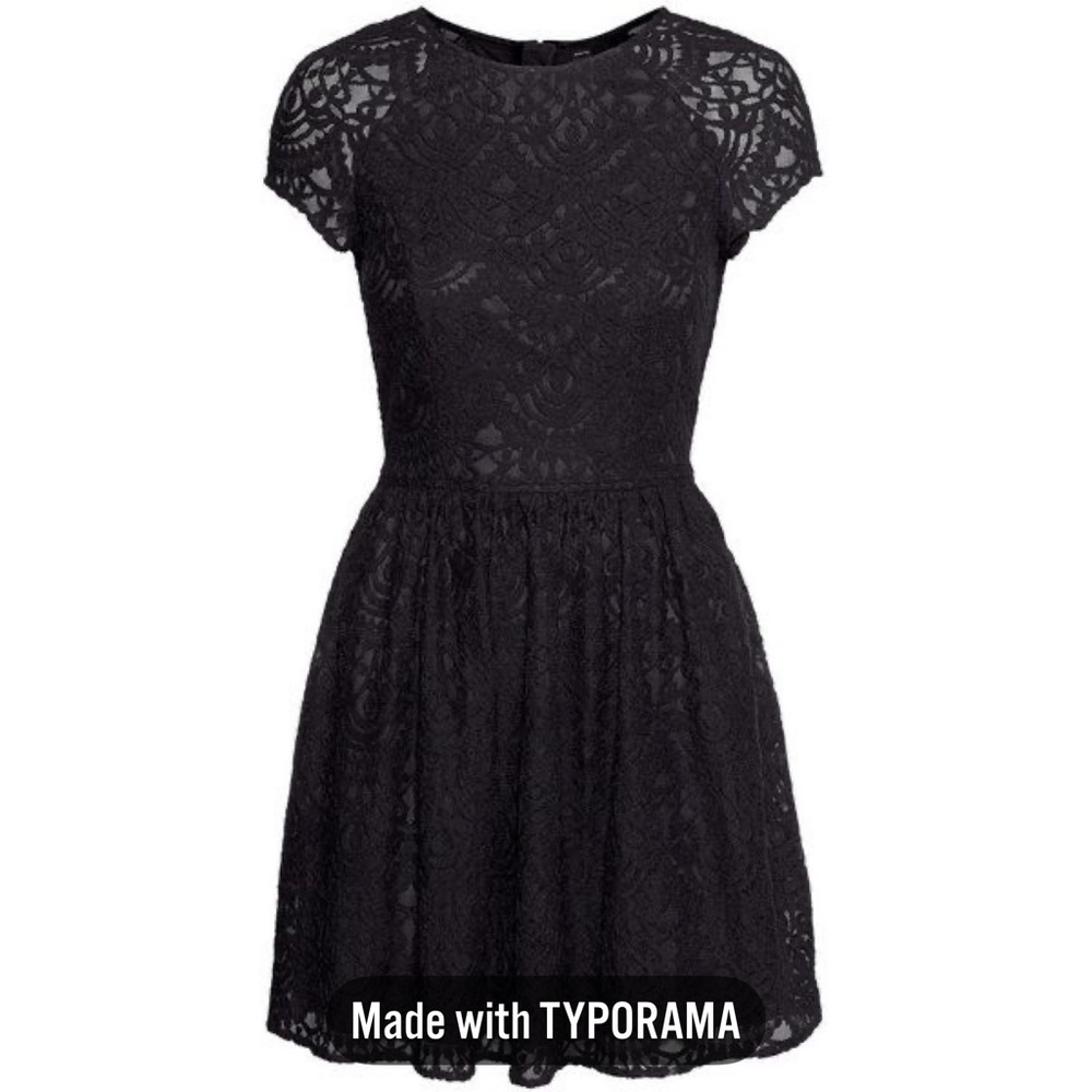 H&M Black Lace Short Sleeve Dress